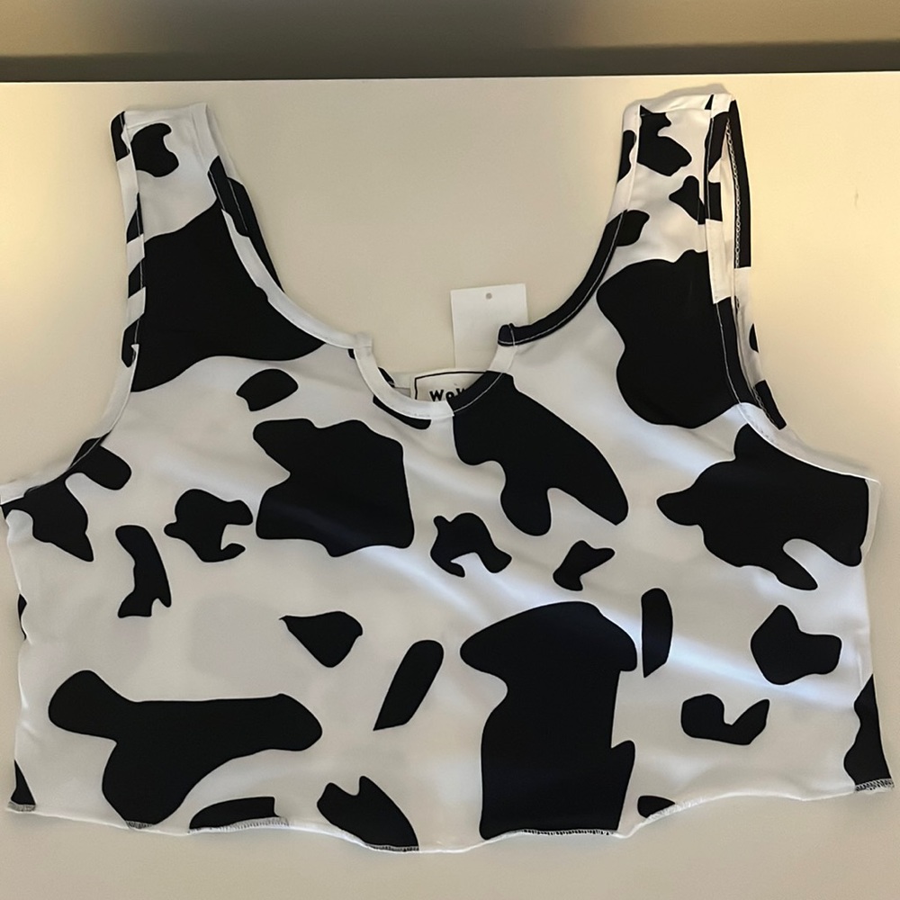 Cow print crop top